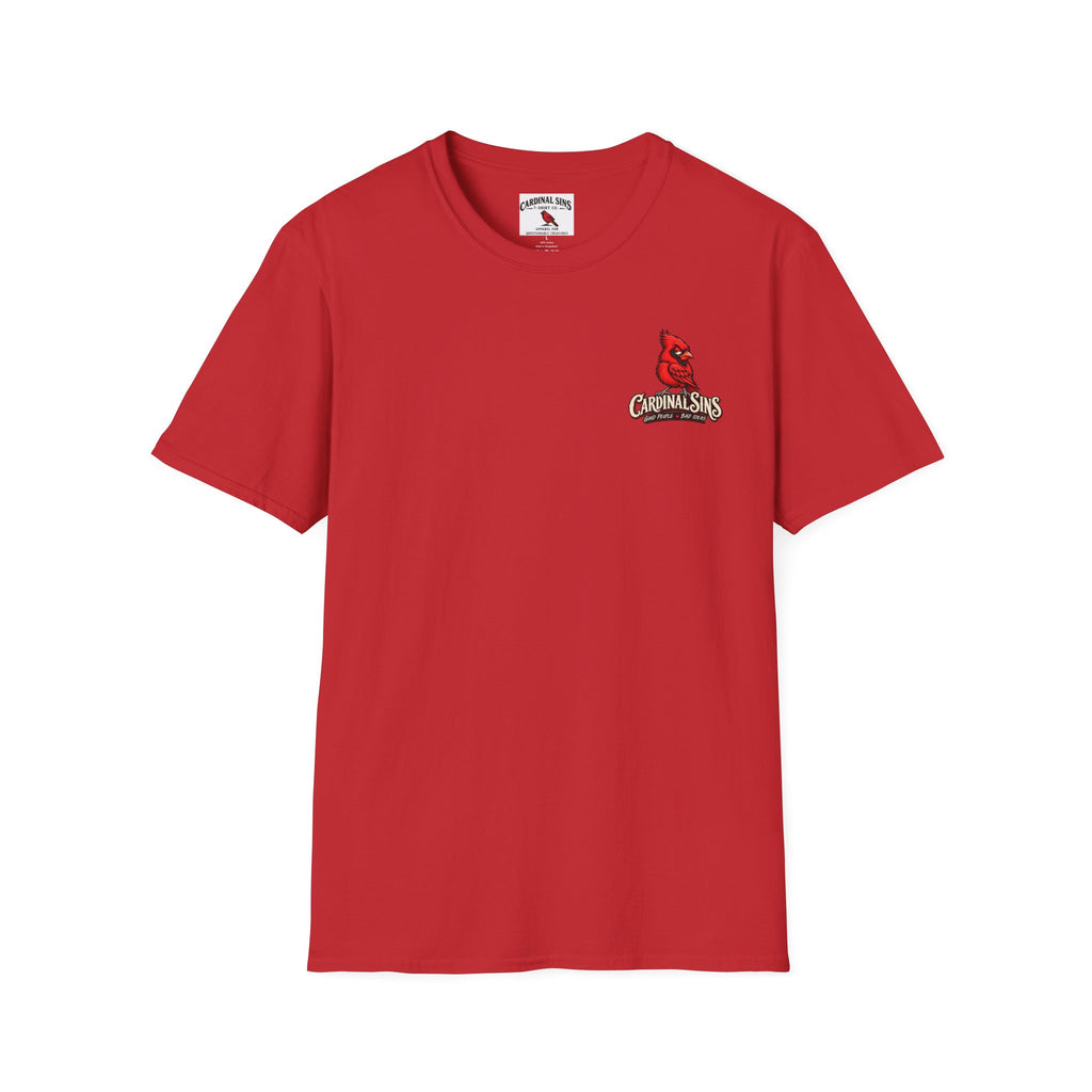 Definitely Not a Skinwalker T-Shirt — Red ~ Front Logo Back Design