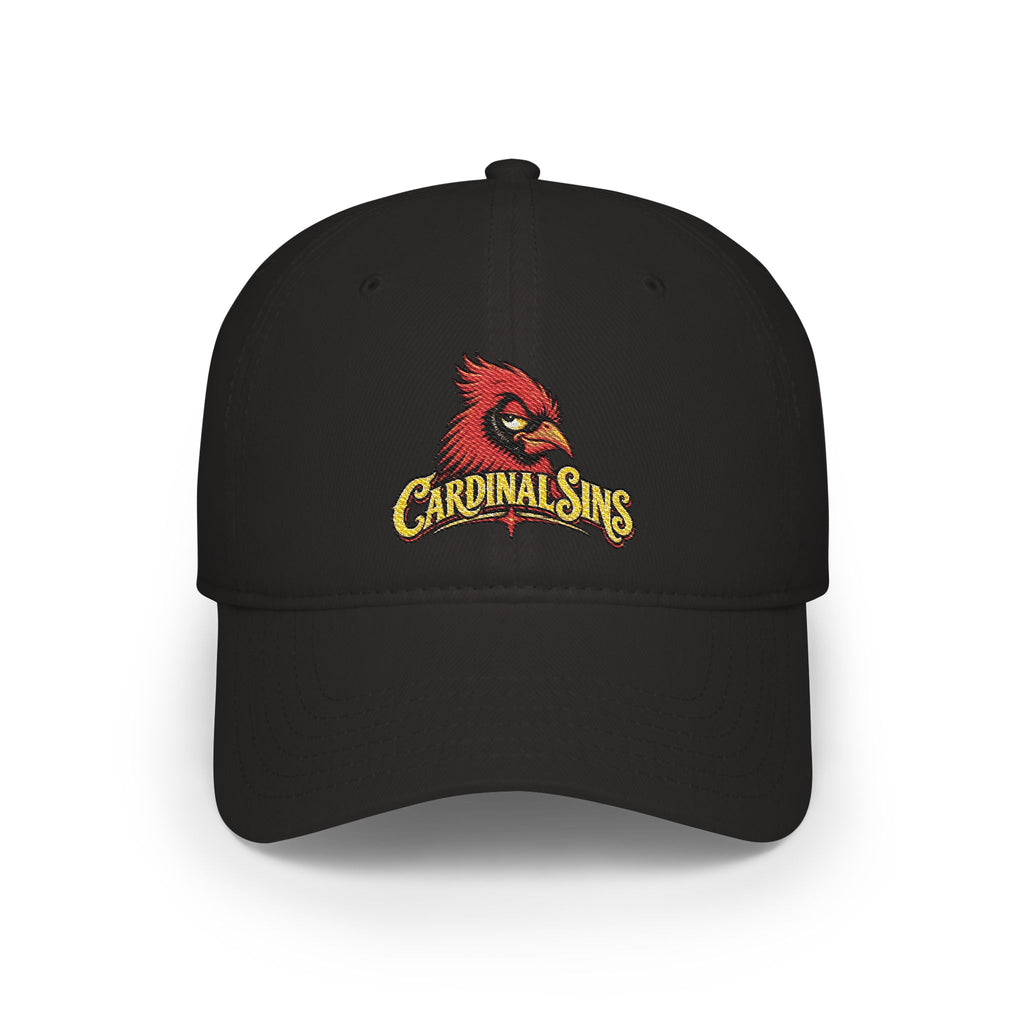 Cardinal Sins Embroidered Baseball Cap — Vintage Red Cardinal Logo