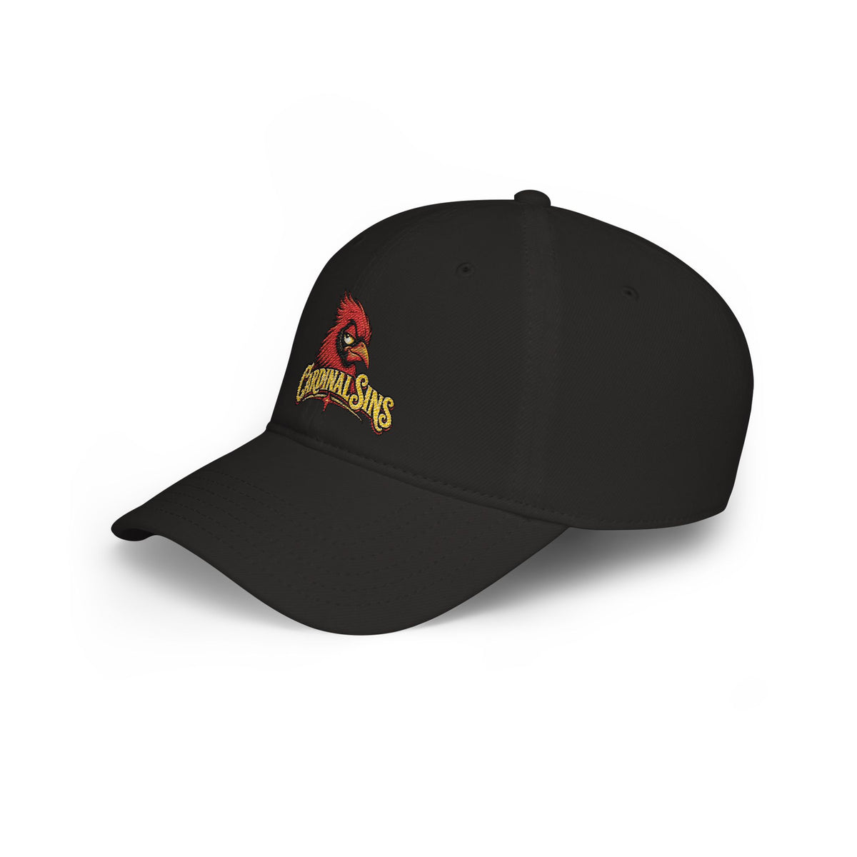 Cardinal Sins Embroidered Baseball Cap — Vintage Red Cardinal Logo