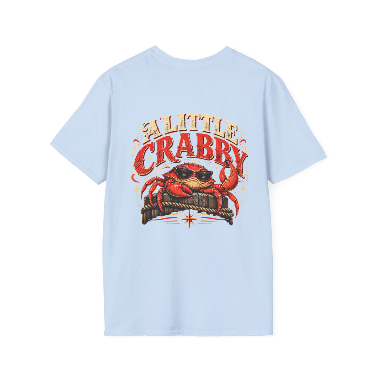 Crabby Crab T-Shirt — 'A Little Crabby' Retro Beach Graphic