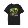 Illegal Alien Graphic T-Shirt — Retro Green Alien UFO Design